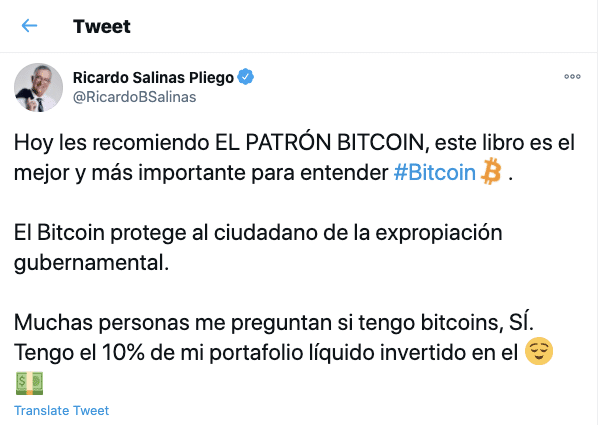 Tweet Ricardo Salinas Pliego