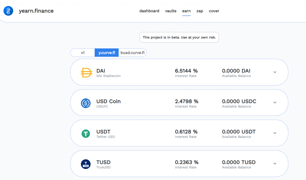 Earn is the most basic product of YFI where the algorithm find the most profitable DeFi protocols for users.