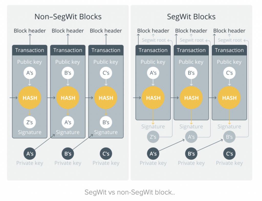 segwit vs non-segwit block