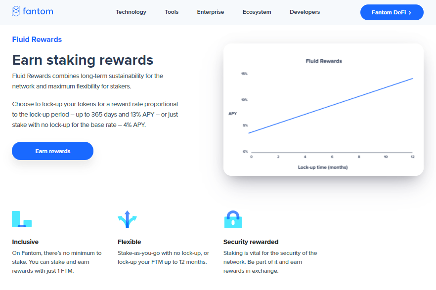 Fantom's staking mechanism are divided to several types which suits different kinds of users. These different kinds of staking also provides different interest rates which matches the users commitment to the system.