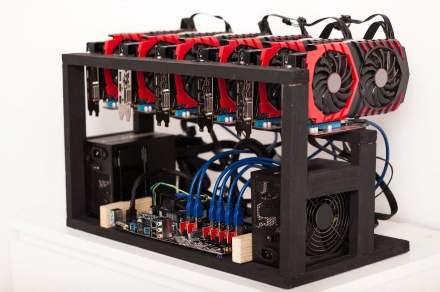 An example of a GPU mining rig